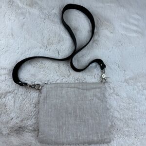 Independent Reign Crossbody Bag in Natural Linen and Black Leather Women's Purse